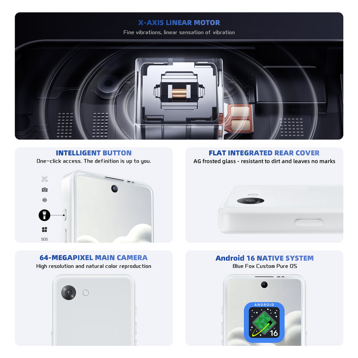 BLUEFOX New Model Aura A1 International version GMS-certified 4.7inch Compact smartphone